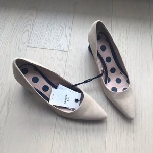NWT, Zara nude leather block heels